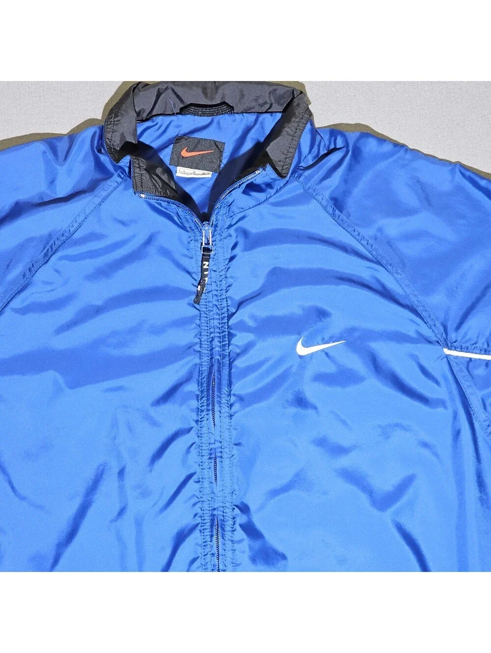 Vintage Nike Windbreaker Jacket Men’s L Blue Full Zip 90s Y2K Swoosh EUC
